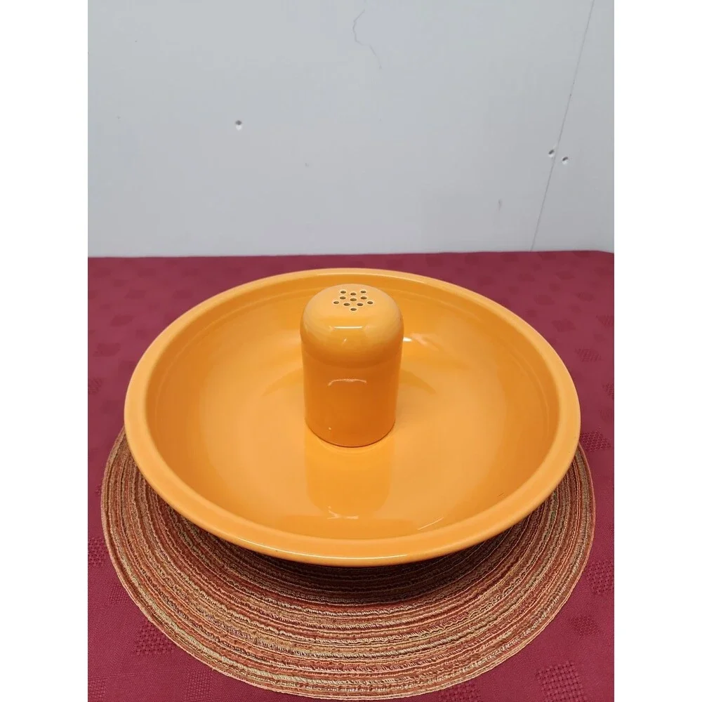 Fiesta Tangerine Pasta Bowl And Cheese Shaker Retired Laughlin Made In The USA